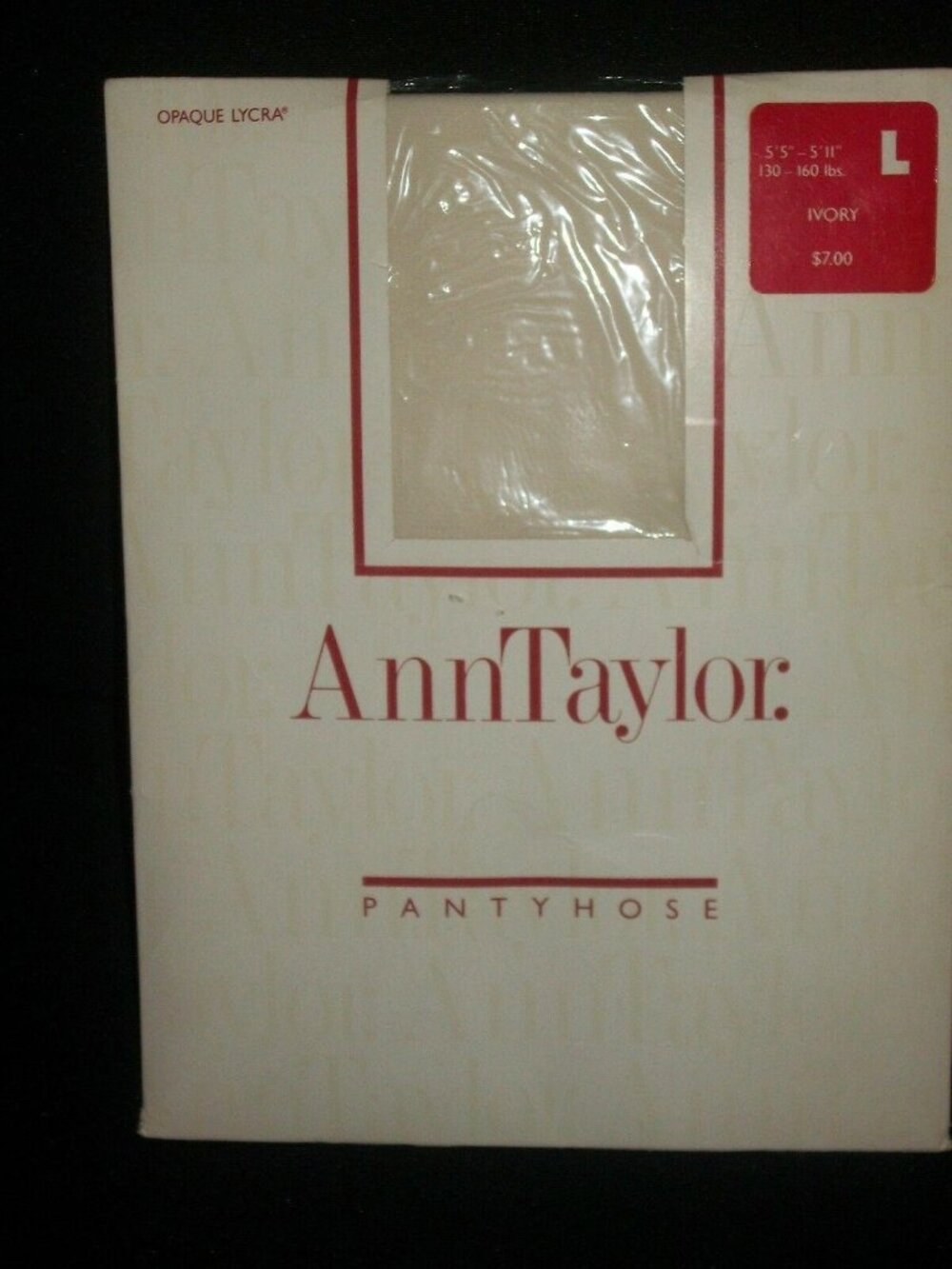 Ann Taylor Pantyhose Nylons Opaque Lycra Size Large Ivory